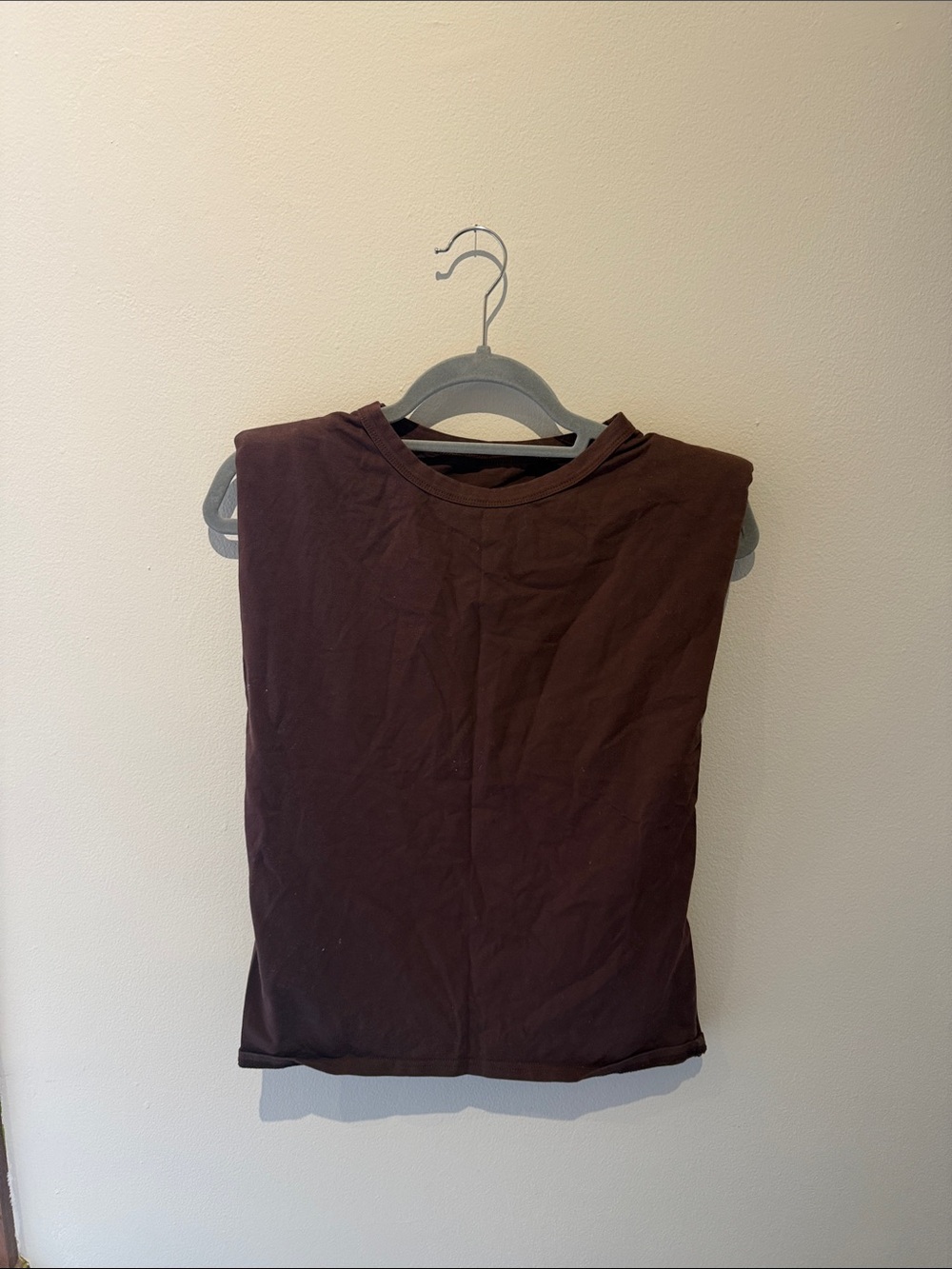 Zara Sleeveless Brown Women’s Tank Top w Shoulder Pads